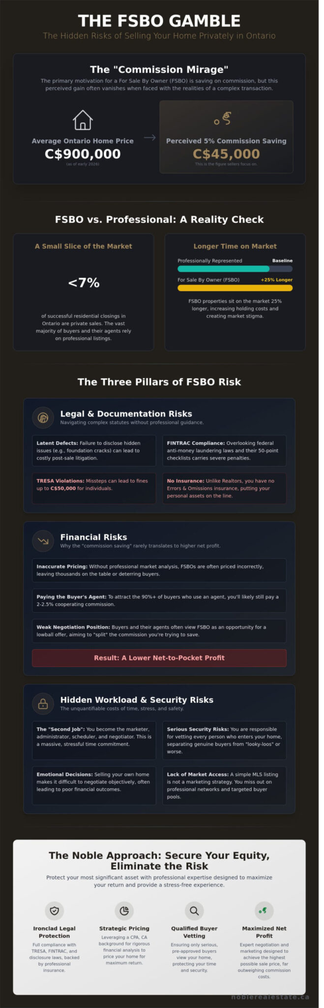 The Real Risks of For Sale By Owner (FSBO) in Ontario: A Financial and Legal Deep Dive - Infographic